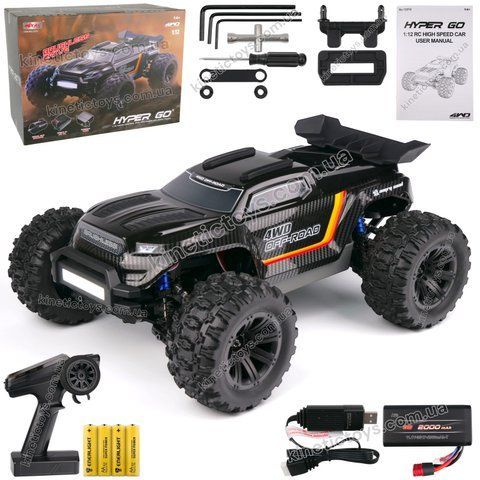 Машинка монстр MJX 12212 Hyper Go 4WD Brushless 2S-3S на радіокеруванні 1:12 масштаб 112 фото