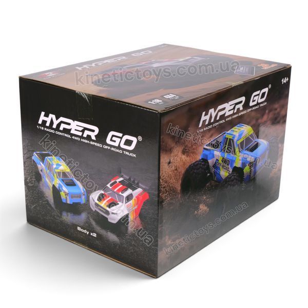 Машинка монстр MJX Hyper Go 18208 на радиоуправлении 1:18 4WD до 45 км/ч, 2 Корпуса и 2 аккумулятора 119 фото