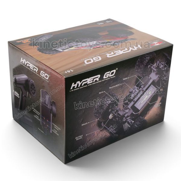 Машинка монстр MJX Hyper Go 18208 на радиоуправлении 1:18 4WD до 45 км/ч, 2 Корпуса и 2 аккумулятора 119 фото